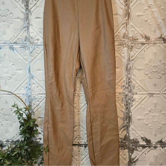 H&M Faux Leather Pull-On Leggings Tan Color Size 4 - Picture 11 of 11